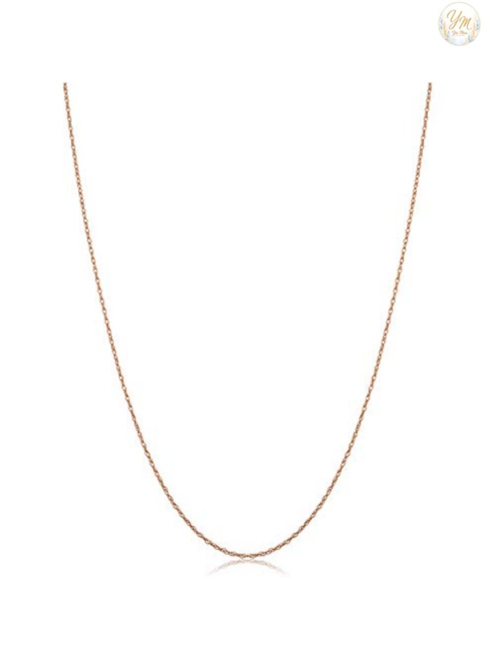10k Rose Gold Dainty Rope Chain Necklace